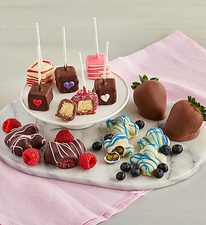 Mother's Day Belgian Chocolate-Covered Fruit and Cheesecake Pops